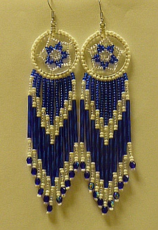 Royal Blue Dream Catcher Earings 